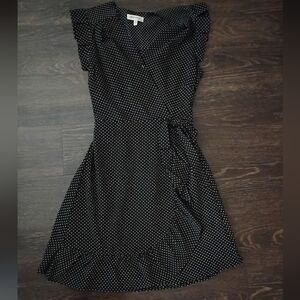 Monteau Black Dress with White Dots